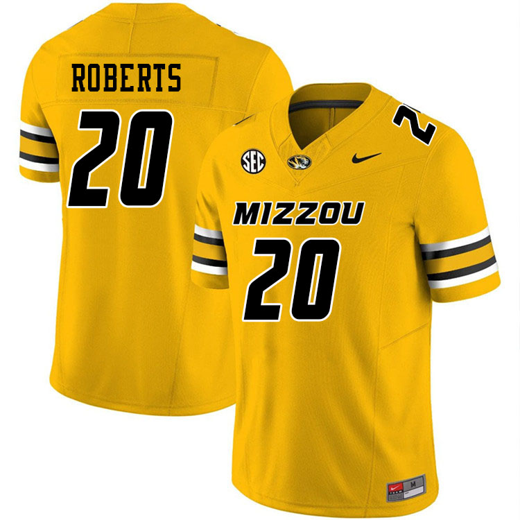 Men #20 Jamal Roberts Missouri Tigers College Football Jerseys Stitched-Gold